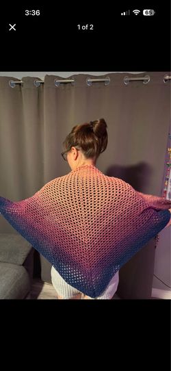 Handmade Crochet Gradient Triangle Shawl