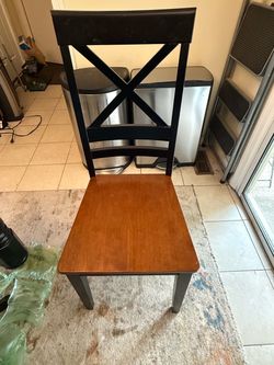 Set of 2 Homestyles Farmhouse X-Back Dining Chairs – Black & Oak/Cherry