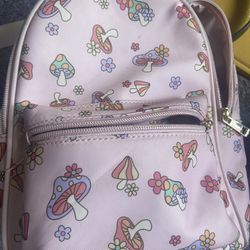 Pink Mushroom Mini Backpack