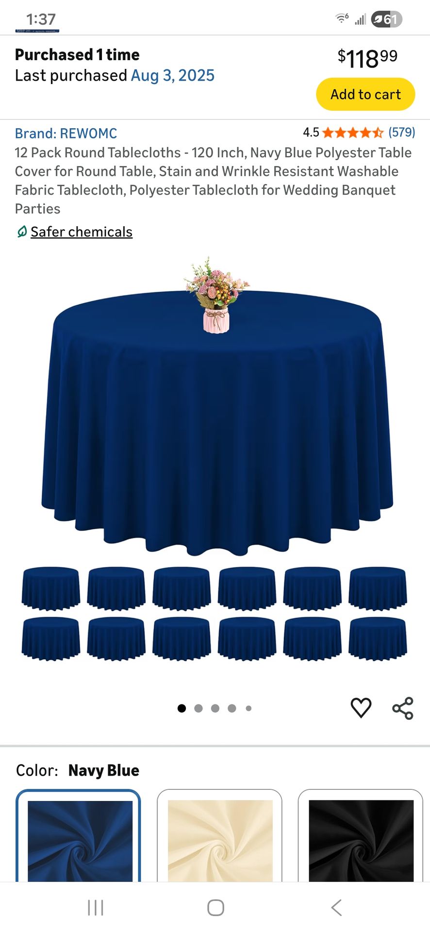 Navy Blue Round Tablecloths