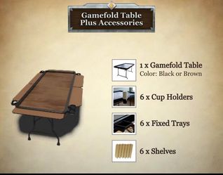 Gamefold Table with Accessories - Folding Gaming Table