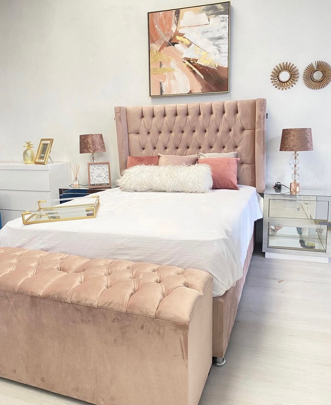 Tufted Headboard Bed Frame‼️ In Stock‼️ Same Day Delivery