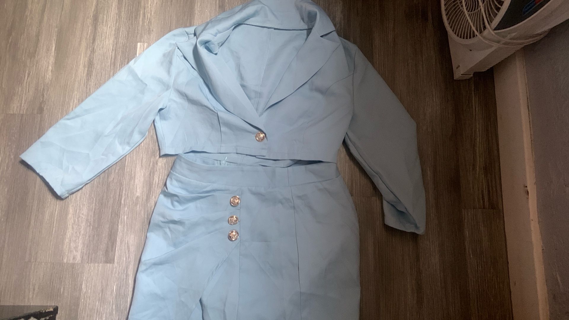 SHEIN Privé Shawl Collar Open Front Blazer And Skirt