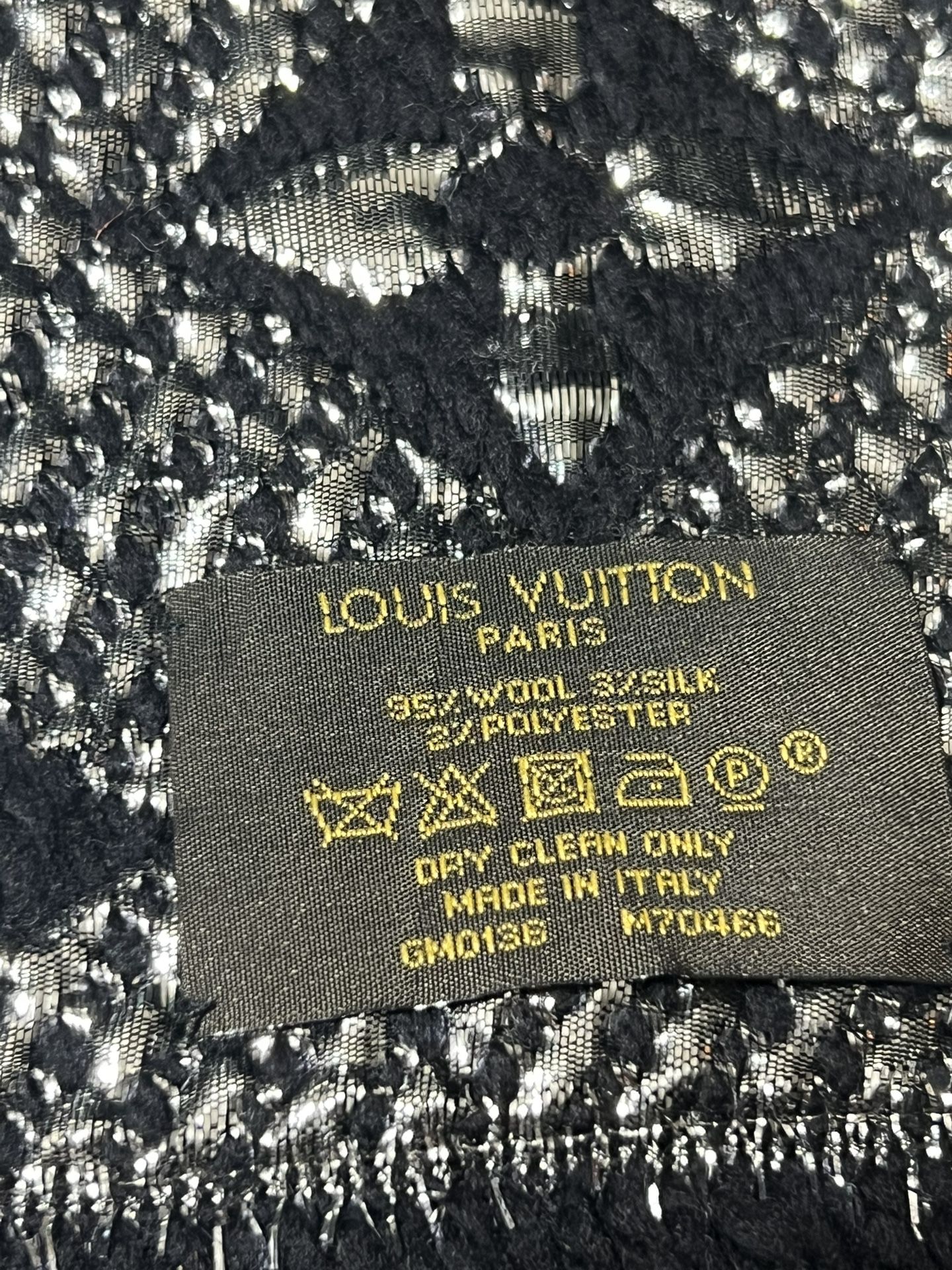 Louis Vuitton LV Monogram Logomania Shine Black Scarf