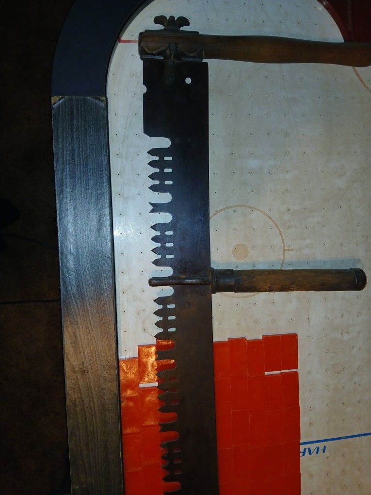 Antique 4ft Hand Saw With 2 Handles