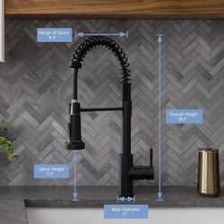 Kitchen Faucet with Pull Down Sprayer Single Hole Spring Kitchen Sink Faucet, Suitable for Farmhouses, RV, Utility Laundry Room, Outdoor, and Campers,