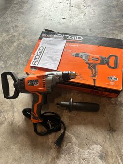 RIDGID 9 Amp Corded 1/2 in. Spade Handle Mud Mixer (Model R7122)