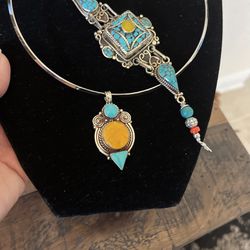 Turquoise Necklace And Bracelet