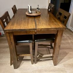 Real Wood Dining Room Table with 6 Chairs