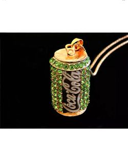 Green Crystal Coca-cola Can Necklace