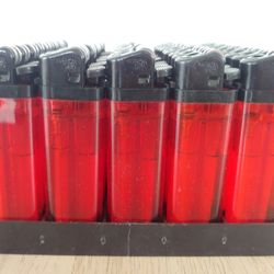 50 Disposable Lighters with Display Rack - Classic Full Size Lighters - BRAND NEW