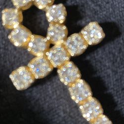 14k 3ct Ankh Cross Real Natural Diamonds Pendant Only