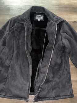 Covington Black Suede Zip-Up Jacket