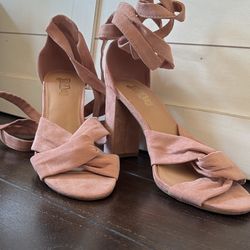 Suede Tie Up Heels