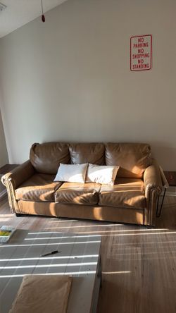 Leather Pull-Out Couch