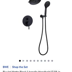 Rivulet Matte Black 1-handle Handheld 13.58-in Round Shower head Faucet (Valve Included)
