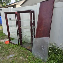 Entertainment Center Wood And Glass