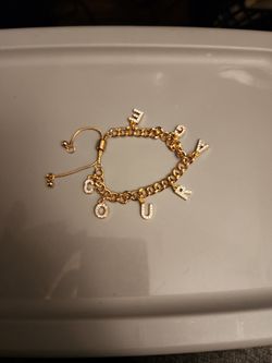 Gold Plated Courage Charm Bracelet 