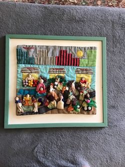 Peruvian Arpillera Art Tapestry