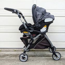 Graco SnugRider Elite & Evenflo Litemax Pivot Pro Series 2.0 infant newborn car seat travel system with baby carrier & stroller frame