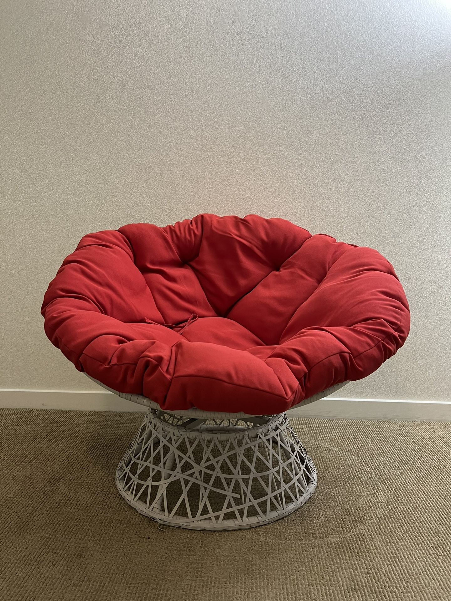 OSP Furnishings Wicker Papasan Chair With 360 Swivel