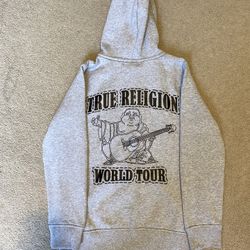 True Religion World Tour Zip-Up Hoodie - Gray - Kids [XL] 
