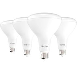 Sunco Lighting - 4 Pack BR40 Light Bulbs, LED Indoor Flood Light, Dimmable, CRI94 6000K Daylight Deluxe, 100W Equivalent 17W, 1400 Lumens, E26 Base, I