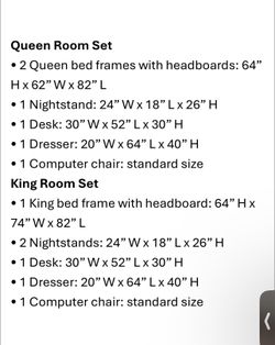 Queen & King Bedroom Furniture Sets