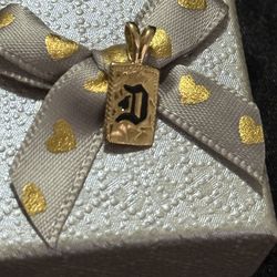 14k gold “D” initial