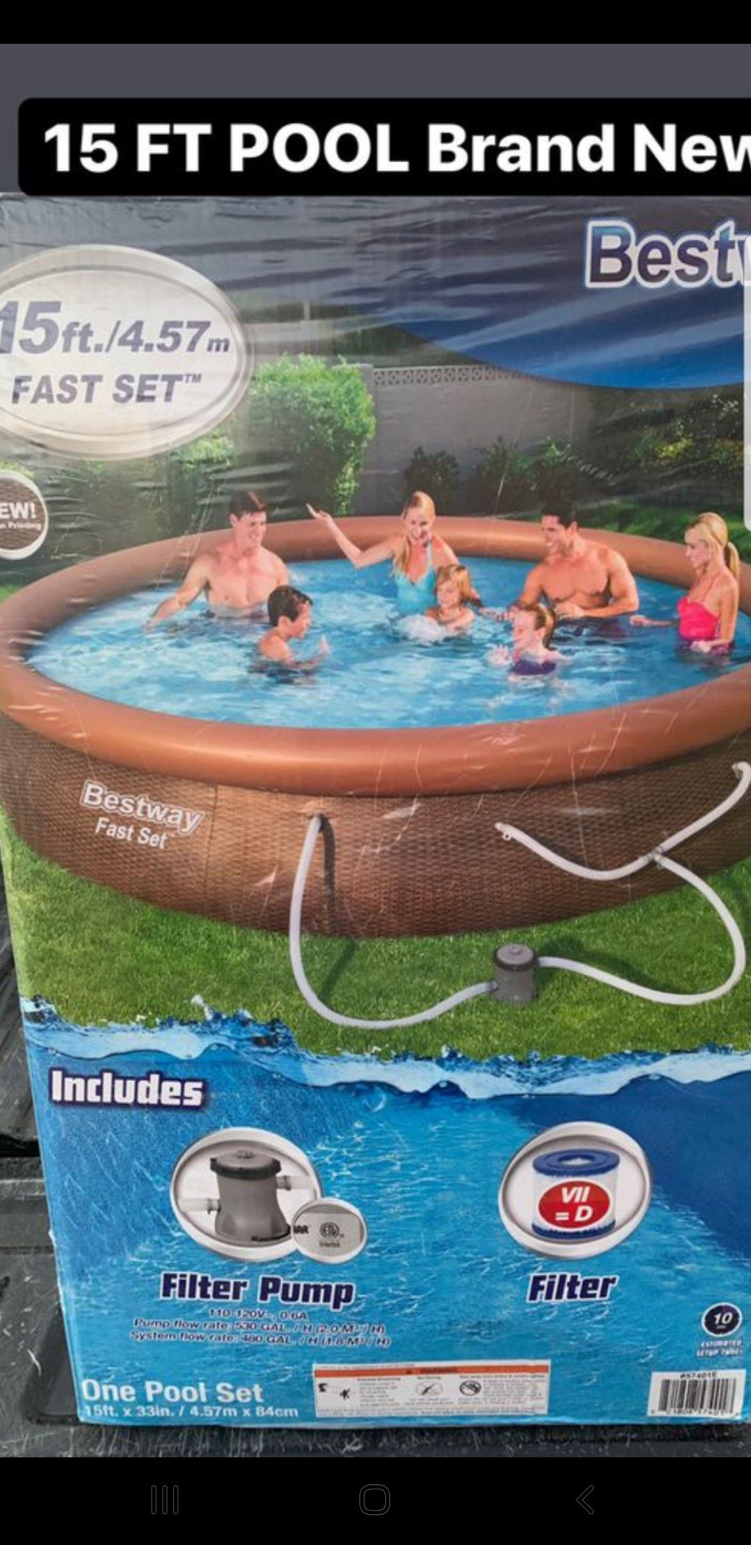 Family pool.15ft/4.57 ×33in deep