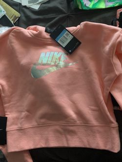 Girls Nike crop sweatshirt coral NWT