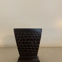 Rustic Black Textured Candle Holder – Classic Decorative Accent