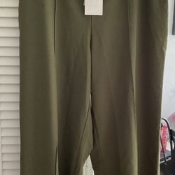 Brand New Grace Karin Olive Green Paperbag Pants (size L)