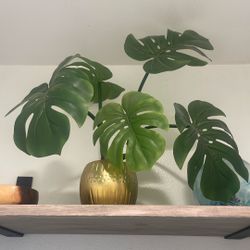 artificial plant with gold pot 