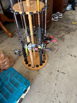 fishing poles and tackle CHECK DESCRIPTION