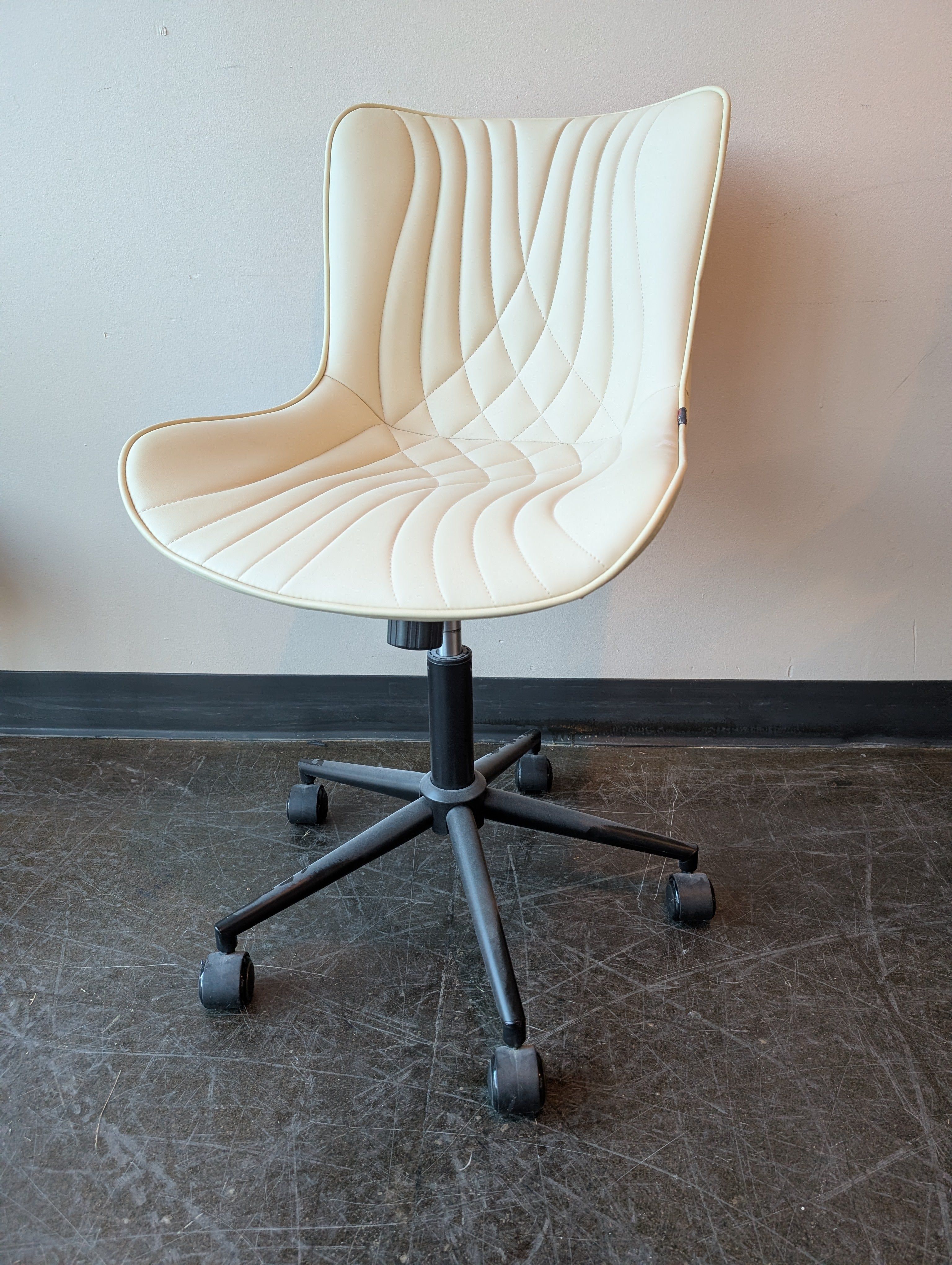 YouTaste Cream Faux Leather Contoured Office Chair Seat