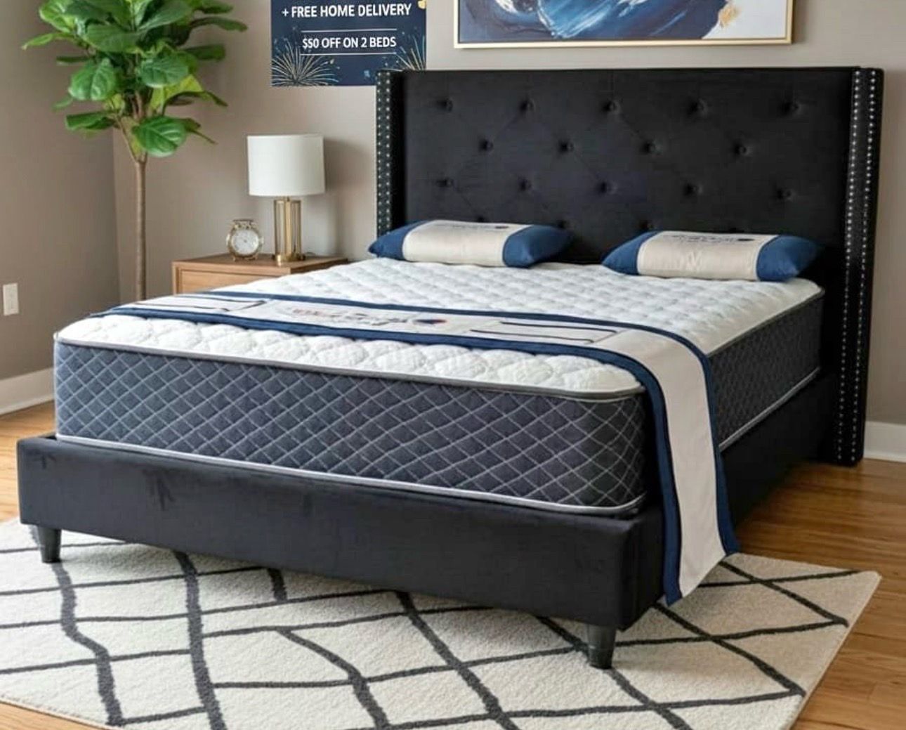 NEW QUEEN AND KING SIZE BED WITH MATTRESS INCLUDING FREE DELIVERY PAY UPON ARRIVAL