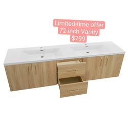  72 inch Vanity with Top #80072D