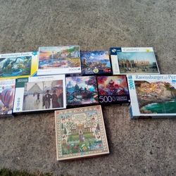 Lot Of 10 Jigsaw Puzzles 