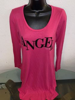VICTORIA'S SECRET BASIC LONG SLEEVE SLEEP SHIRT MAGENTA PINK SIZE EXTRA SMALL