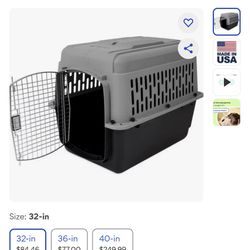 Dog Kennel Grey/Black 32” 30-50 Lbs