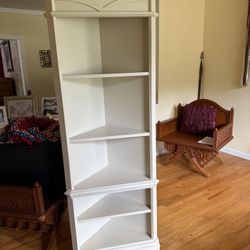 Corner Off White Book Shelf
