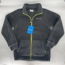 NWT Columbia Rugged Ridge II Sherpa Full Zip Gray & Green Jacket Size Youth M