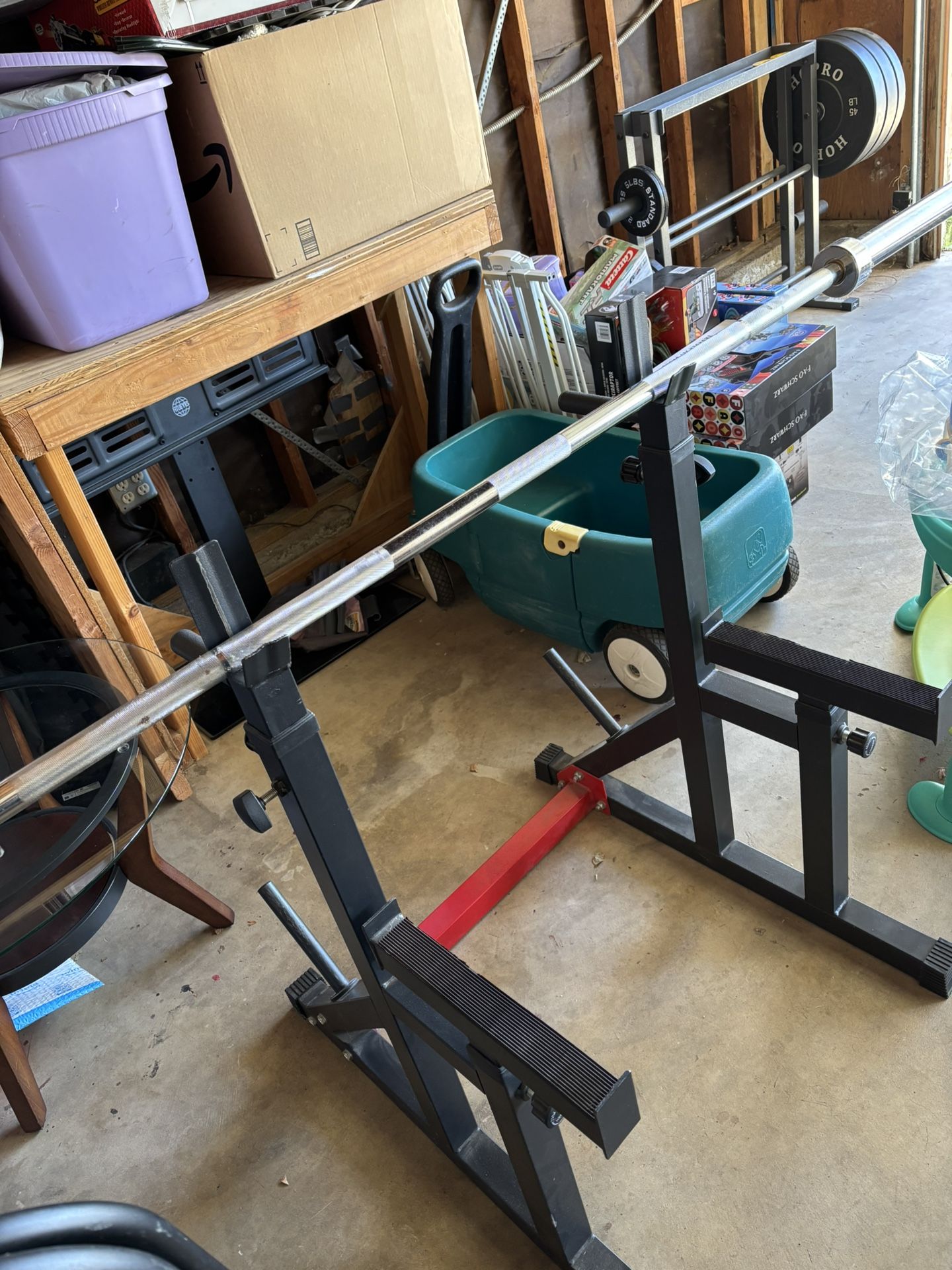 VANSWE Squat Rack for Home Gym, Weight Lifting Bench Press Rack, Fitness Adjustable Barbell Stand