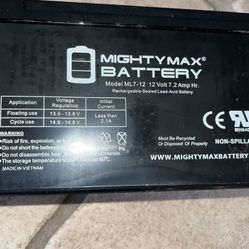 Battery - Mighty Max ML7-12  12Volt  Brand New! 