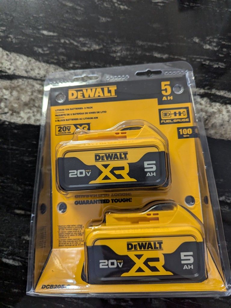 DeWalt Max XR Dcb205-2 5 Ah Lithium-ion Battery Combo Pack 2pc