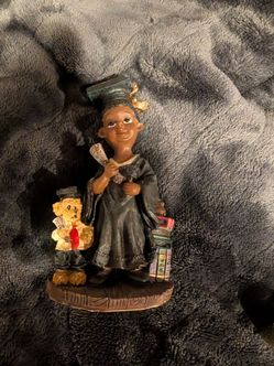 Graduation Keepsake Figurine – Cap & Gown, Diploma, Teddy Bear