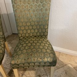 Set Of 4 Dining Room Chairs (Green)