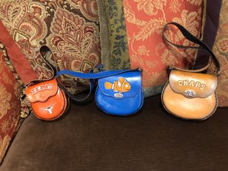 Little girls personally hand crafted leather purses for sale