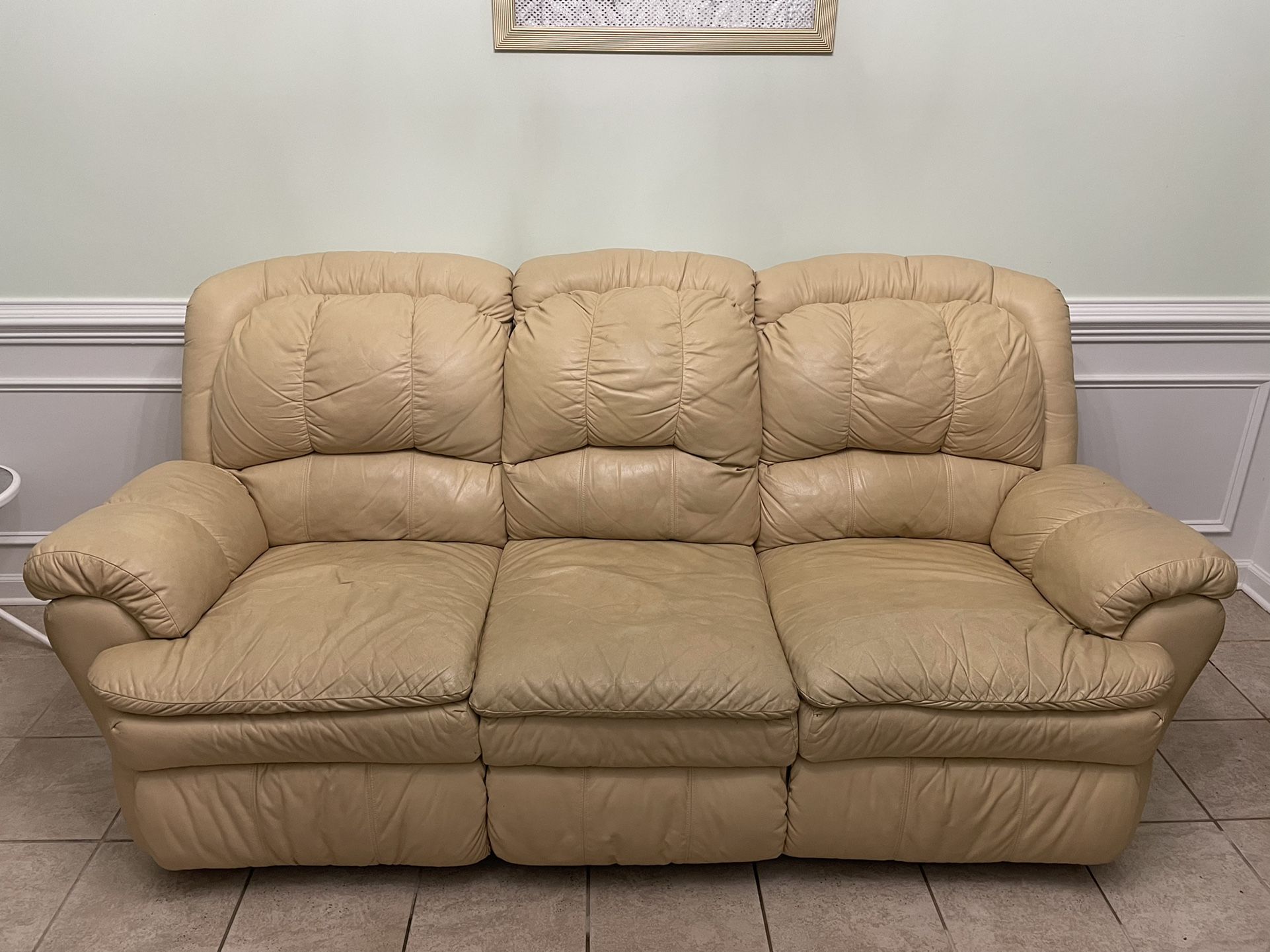 Leather Reclining Sofa